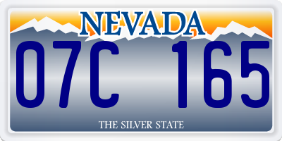 NV license plate 07C165