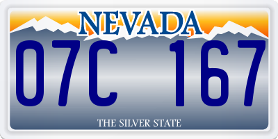 NV license plate 07C167