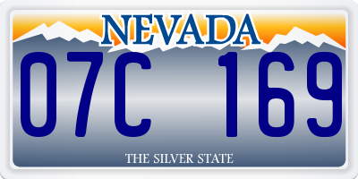 NV license plate 07C169