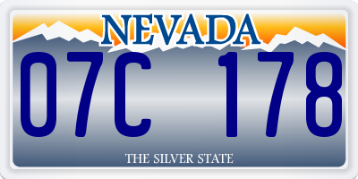 NV license plate 07C178