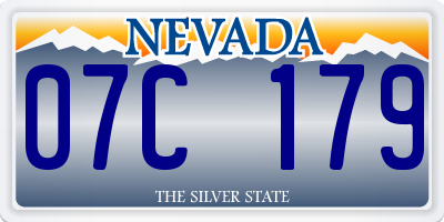 NV license plate 07C179