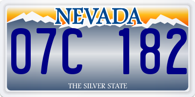 NV license plate 07C182