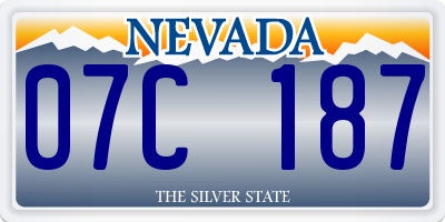 NV license plate 07C187