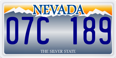 NV license plate 07C189