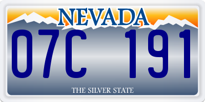 NV license plate 07C191