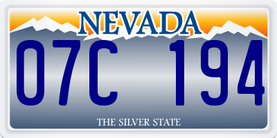 NV license plate 07C194