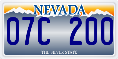 NV license plate 07C200