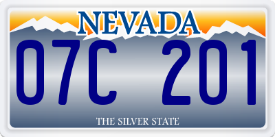 NV license plate 07C201