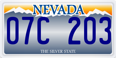 NV license plate 07C203