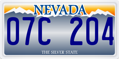 NV license plate 07C204