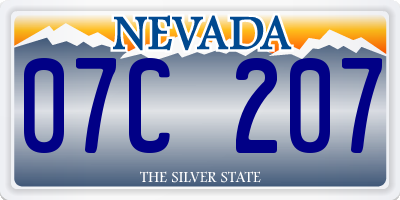 NV license plate 07C207