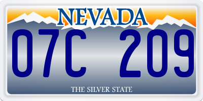 NV license plate 07C209