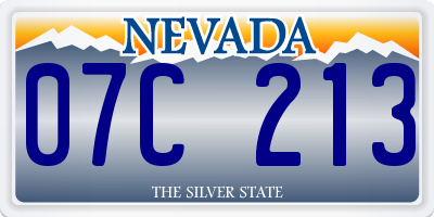 NV license plate 07C213