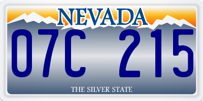 NV license plate 07C215