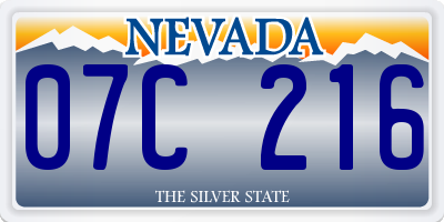 NV license plate 07C216