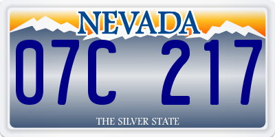 NV license plate 07C217