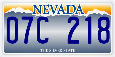 NV license plate 07C218