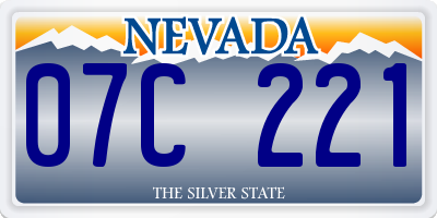 NV license plate 07C221