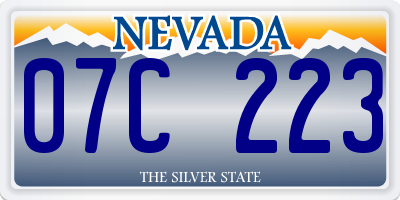 NV license plate 07C223