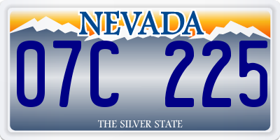 NV license plate 07C225