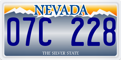 NV license plate 07C228