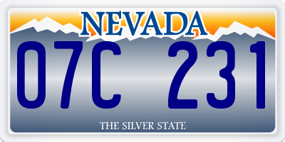 NV license plate 07C231