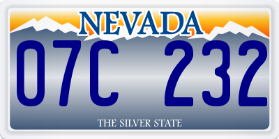 NV license plate 07C232