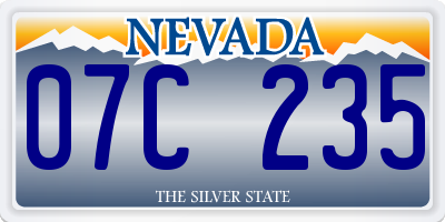 NV license plate 07C235