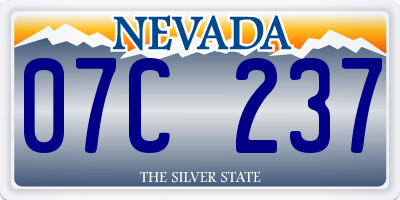 NV license plate 07C237