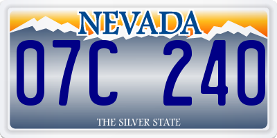 NV license plate 07C240