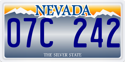 NV license plate 07C242