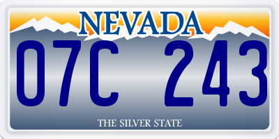 NV license plate 07C243