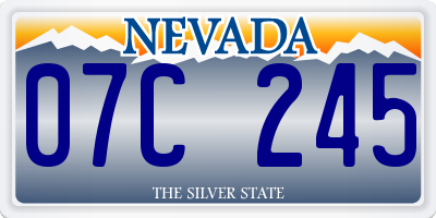 NV license plate 07C245