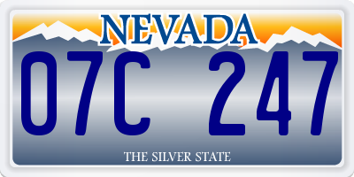 NV license plate 07C247