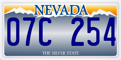 NV license plate 07C254