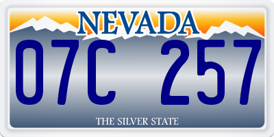 NV license plate 07C257