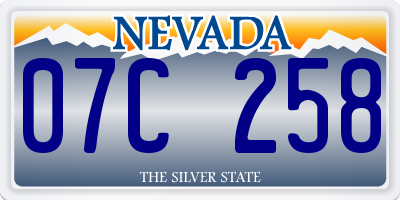NV license plate 07C258