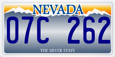 NV license plate 07C262