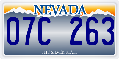 NV license plate 07C263