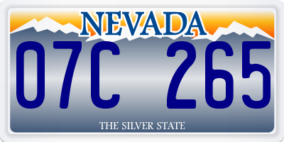 NV license plate 07C265