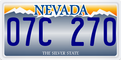 NV license plate 07C270