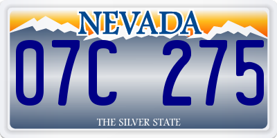 NV license plate 07C275