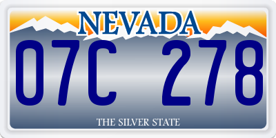 NV license plate 07C278