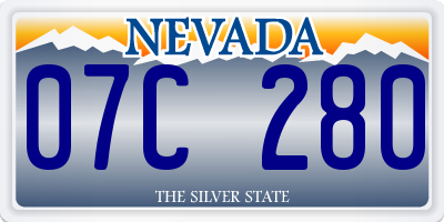 NV license plate 07C280