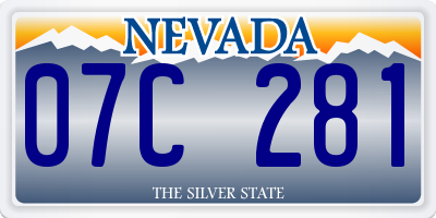 NV license plate 07C281