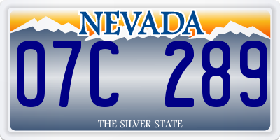 NV license plate 07C289