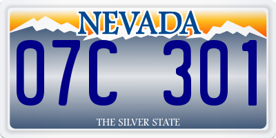 NV license plate 07C301