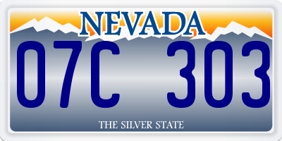 NV license plate 07C303