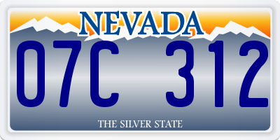 NV license plate 07C312