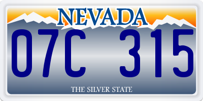 NV license plate 07C315